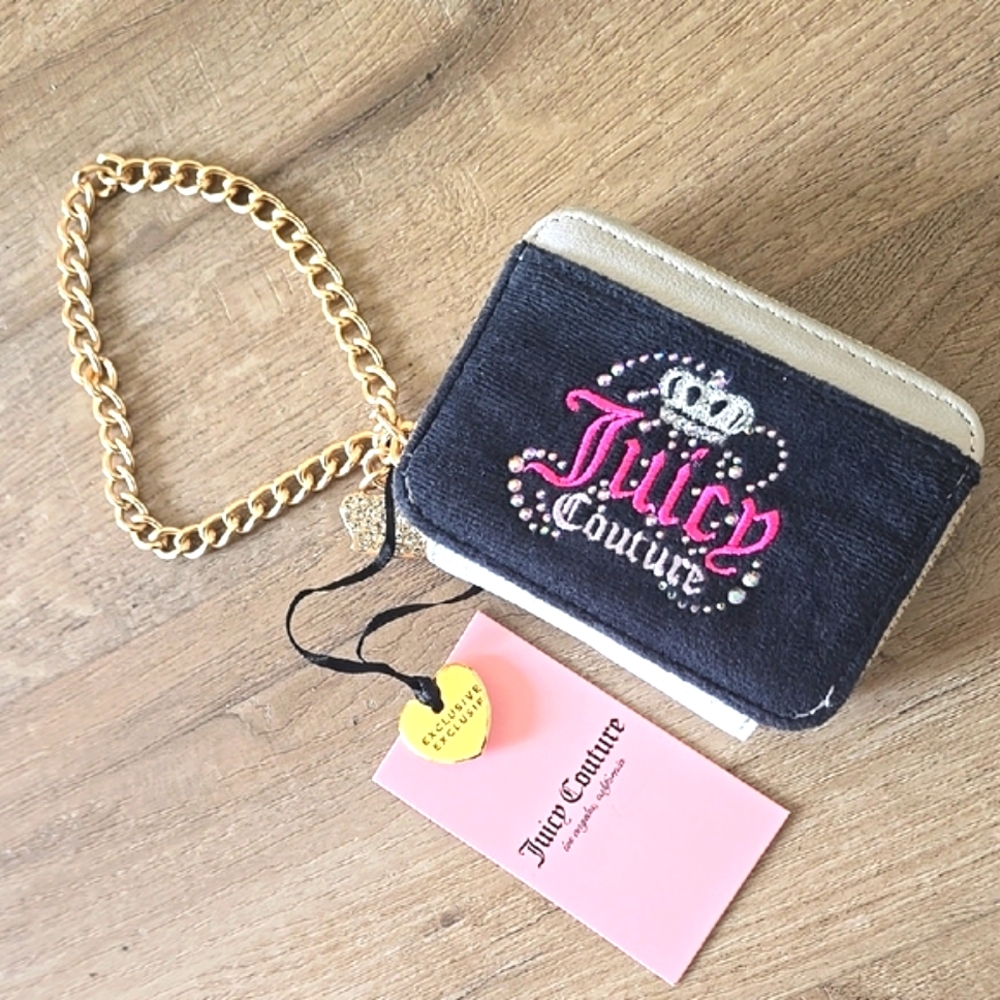 Juicy Couture Black and Gold Keychain Wallet